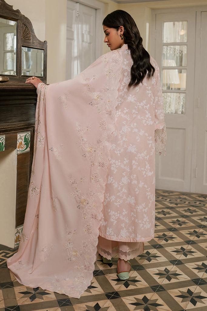 Cross Stitch | Emb Lawn Mahiri 26 | PASTEL MELODY - Luxury Dress - available at Maria Faisal in UK and USA.
