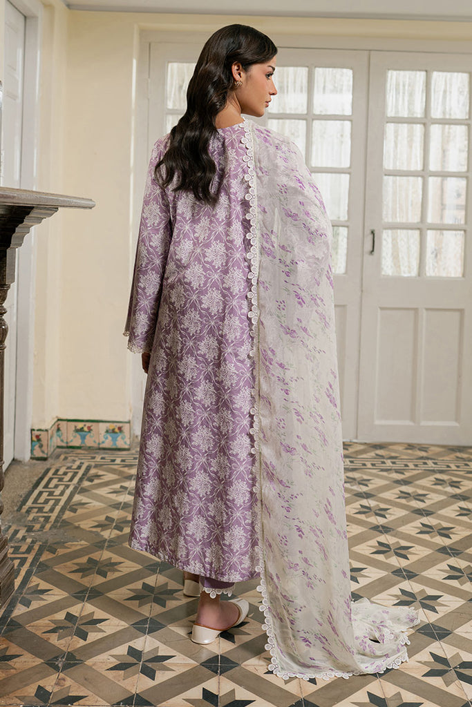 Cross Stitch | Emb Lawn Mahiri 26 | LAVENDER MUSE - Luxury Dress - available at Maria Faisal in UK and USA.