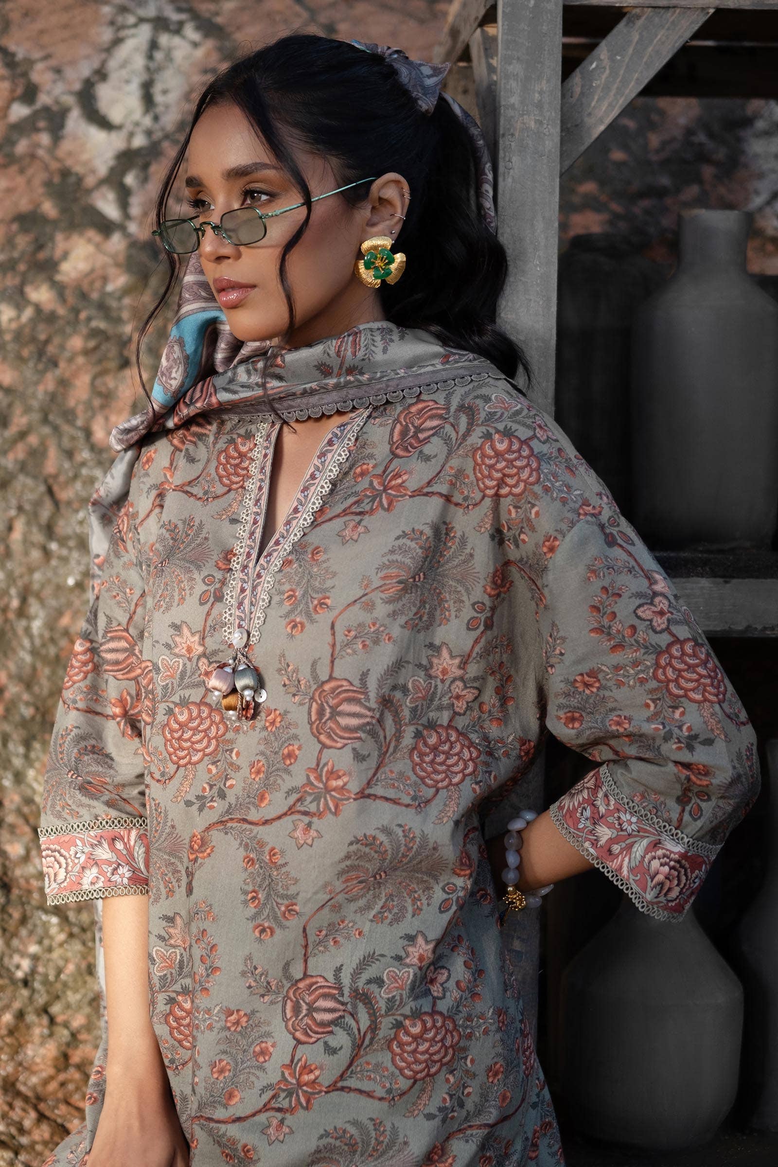 Sana Safinaz | Mahay Spring 24 | H241-016A-3CK - Ladies Clothes - Maria Faisal