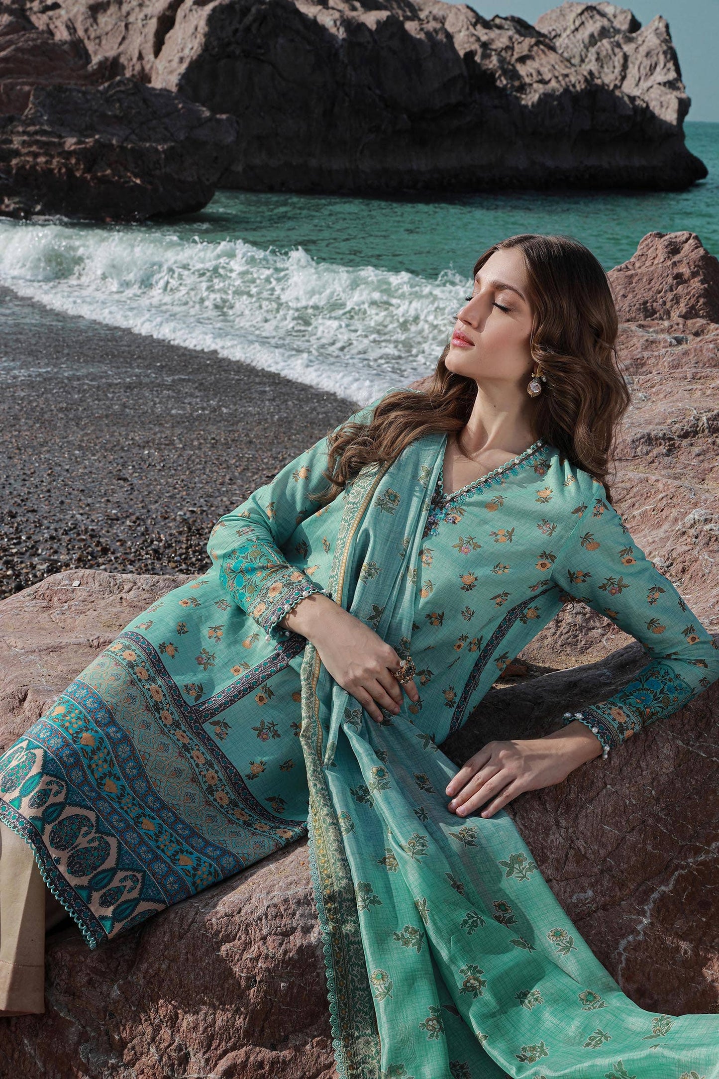 Sana Safinaz | Mahay Spring 24 | H241-017B-2BK - Ladies Clothes - Maria Faisal