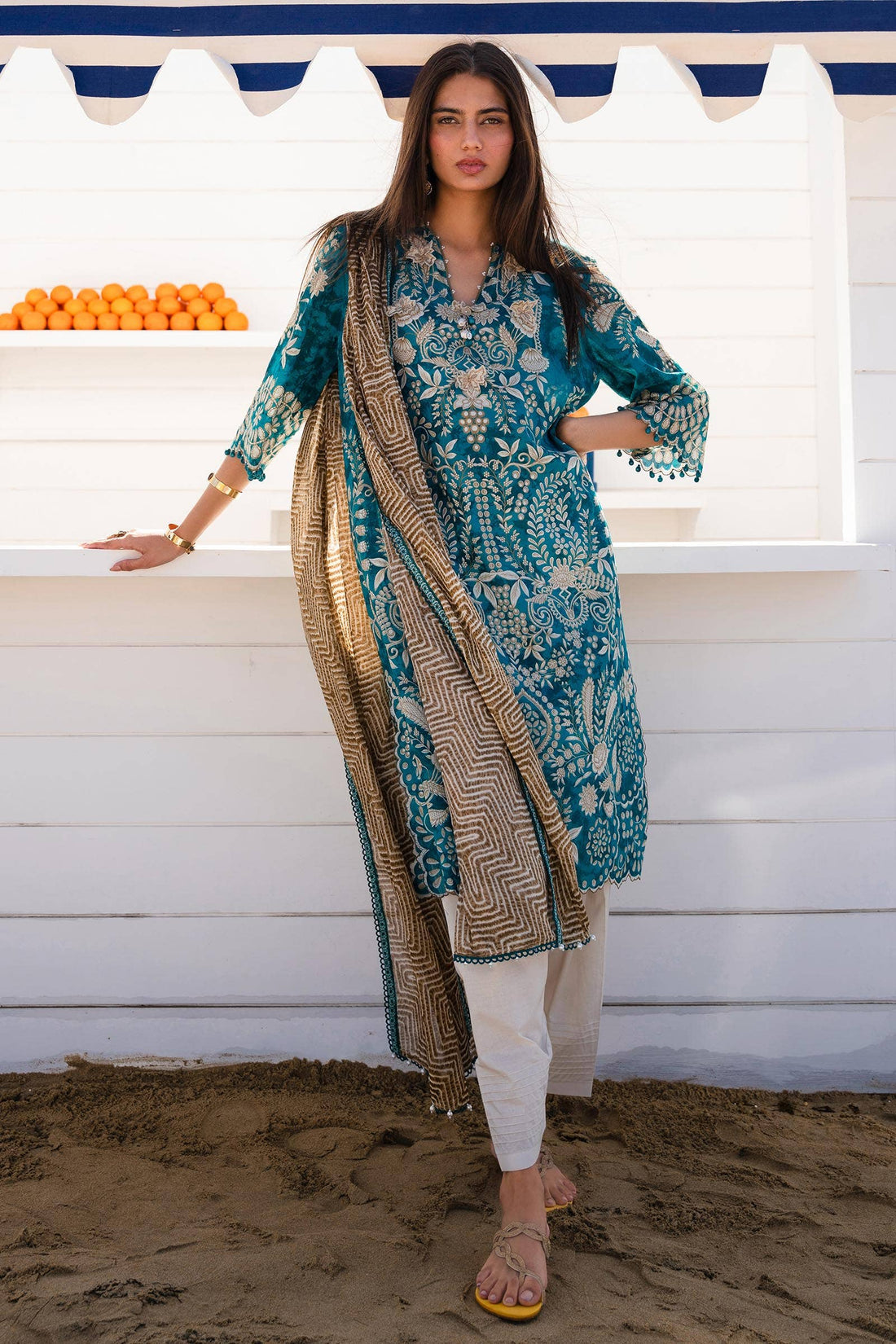 Sana Safinaz | Mahay Spring 24 | H241-018B-2BG - Ladies Clothes - Maria Faisal