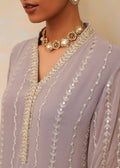 Mahgul | Eid Edit 2024 | Lavender Lines - Designer Dress with Intricate embroidery and embellishments. Shop elegent wedding dress at Maria Faisal.