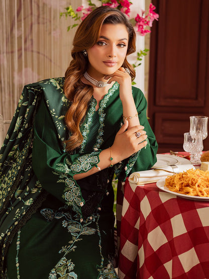 Mahnur | Nova Khaddar 25 | NK - 03 - is Bottle Green dress from Mahnur - Ladies Clothes - Maria Faisal