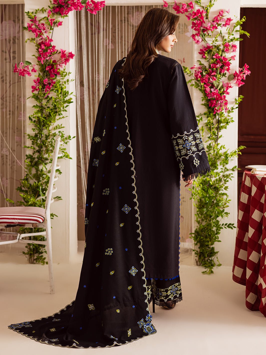 Mahnur | Nova Khaddar 25 | NK - 04 - is Black dress from Mahnur - Ladies Clothes - Maria Faisal