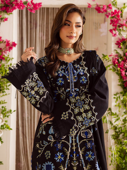 Mahnur | Nova Khaddar 25 | NK - 04 - is Black dress from Mahnur - Ladies Clothes - Maria Faisal