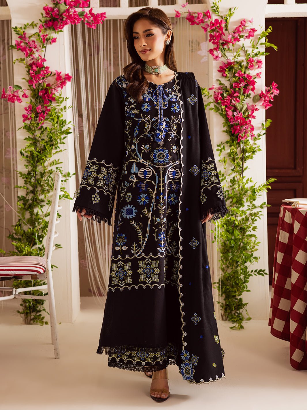 Mahnur | Nova Khaddar 25 | NK - 04 - is Black dress from Mahnur - Ladies Clothes - Maria Faisal