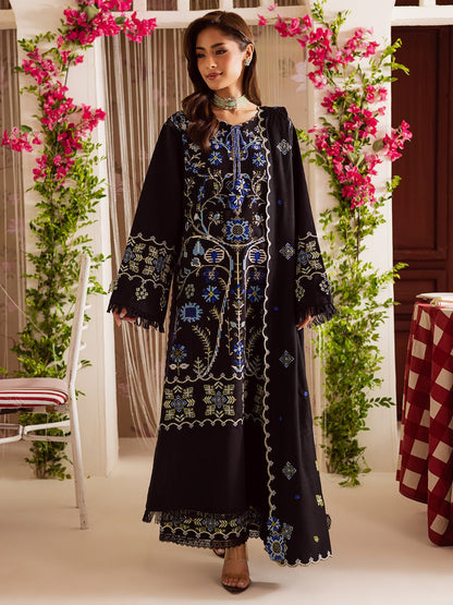Mahnur | Nova Khaddar 25 | NK - 04 - is Black dress from Mahnur - Ladies Clothes - Maria Faisal