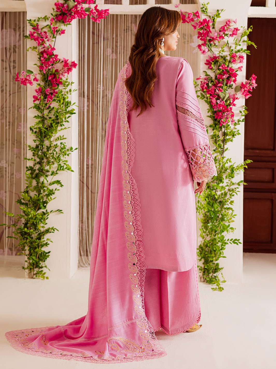 Mahnur | Nova Khaddar 25 | NK - 05 - is Pink dress from Mahnur - Ladies Clothes - Maria Faisal