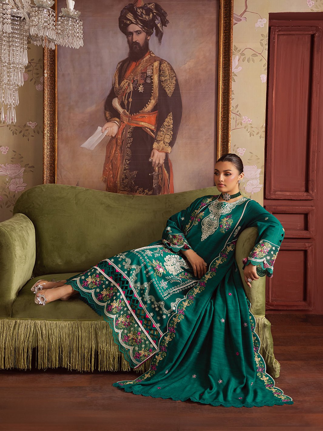 Mahnur | Nova Khaddar 25 | NK - 09 - is Emerald Green dress from Mahnur - Ladies Clothes - Maria Faisal