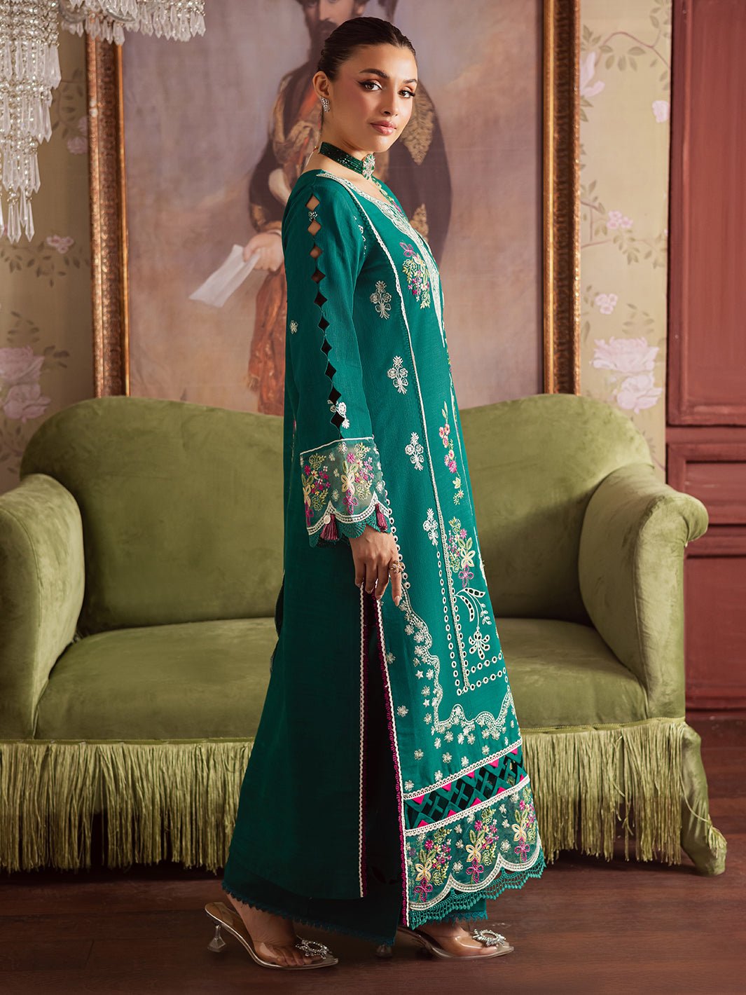 Mahnur | Nova Khaddar 25 | NK - 09 - is Emerald Green dress from Mahnur - Ladies Clothes - Maria Faisal