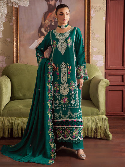 Mahnur | Nova Khaddar 25 | NK - 09 - is Emerald Green dress from Mahnur - Ladies Clothes - Maria Faisal