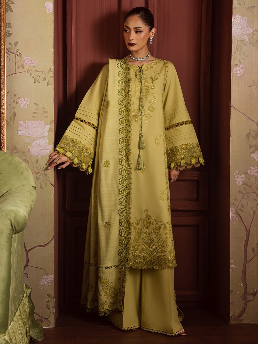 Mahnur | Nova Khaddar 25 | NK - 10 - is Mint Green dress from Mahnur - Ladies Clothes - Maria Faisal