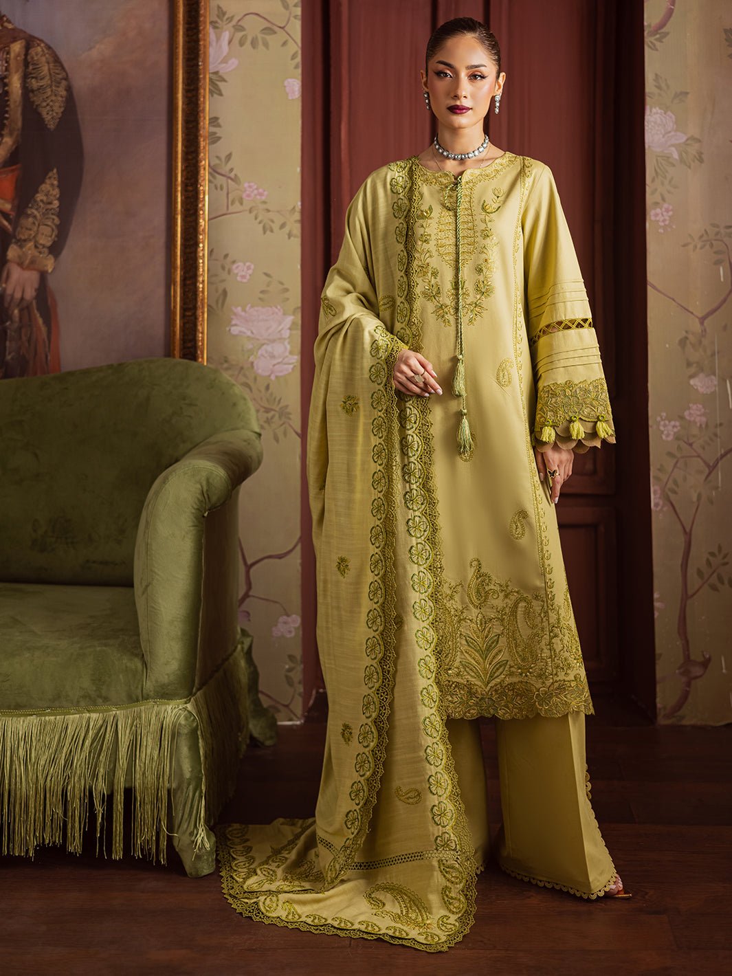Mahnur | Nova Khaddar 25 | NK - 10 - is Mint Green dress from Mahnur - Ladies Clothes - Maria Faisal