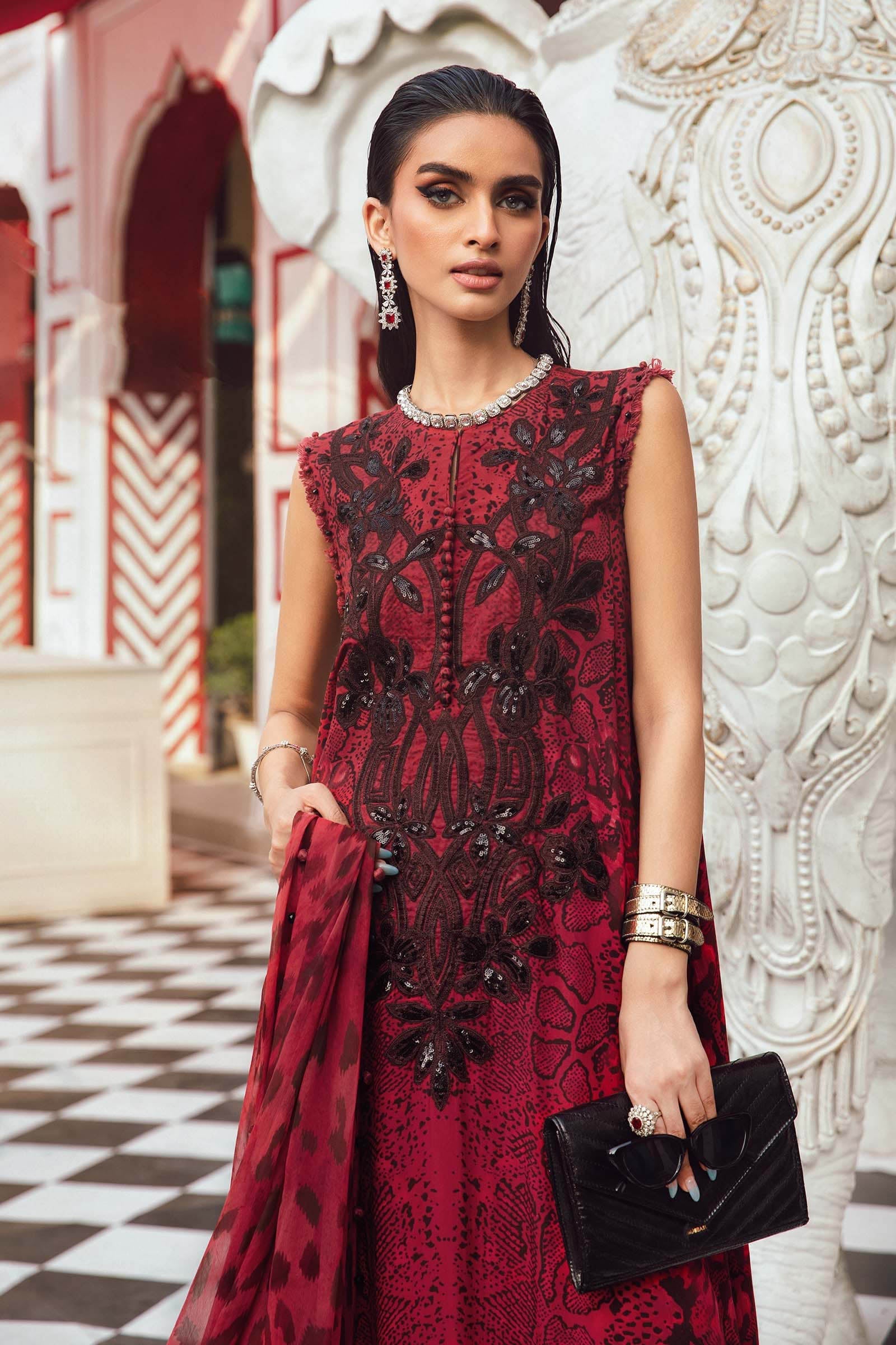 Maria B | M Prints Winter 25 | MPT-2702-A - Casual Dress - available at Maria Faisal in UK and USA.