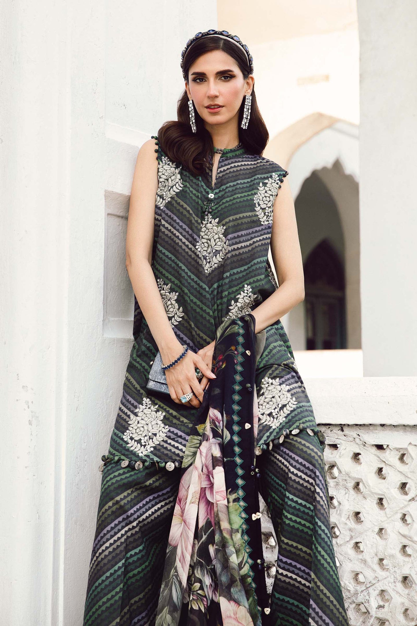 Maria B | M Prints Winter 25 |  MPT-2705-A - Casual Dress - available at Maria Faisal in UK and USA.