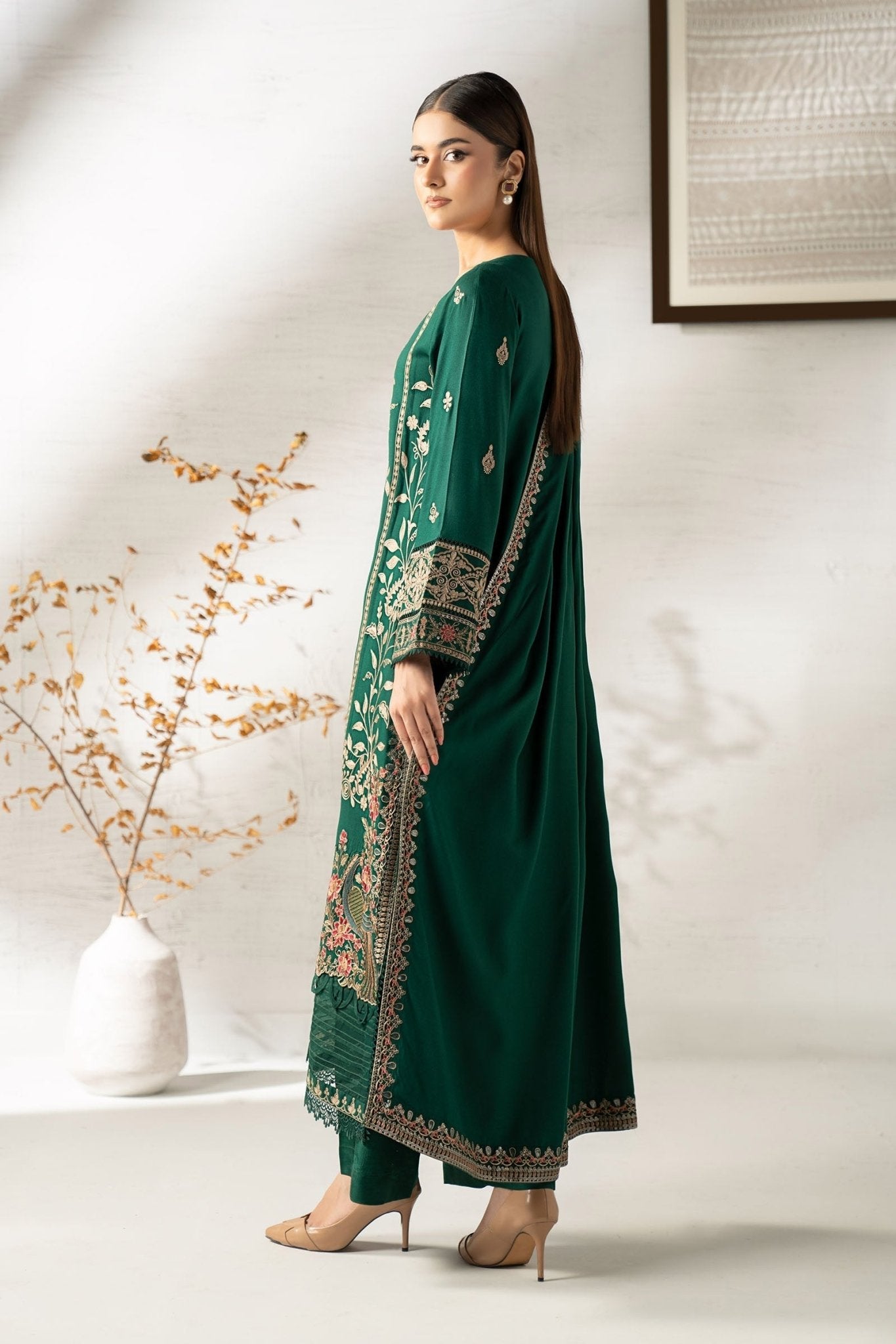 Maria B | Pre fall Dresses | DW - W25 - 32 G - is Green dress from Maria B - Ladies Clothes - Maria Faisal