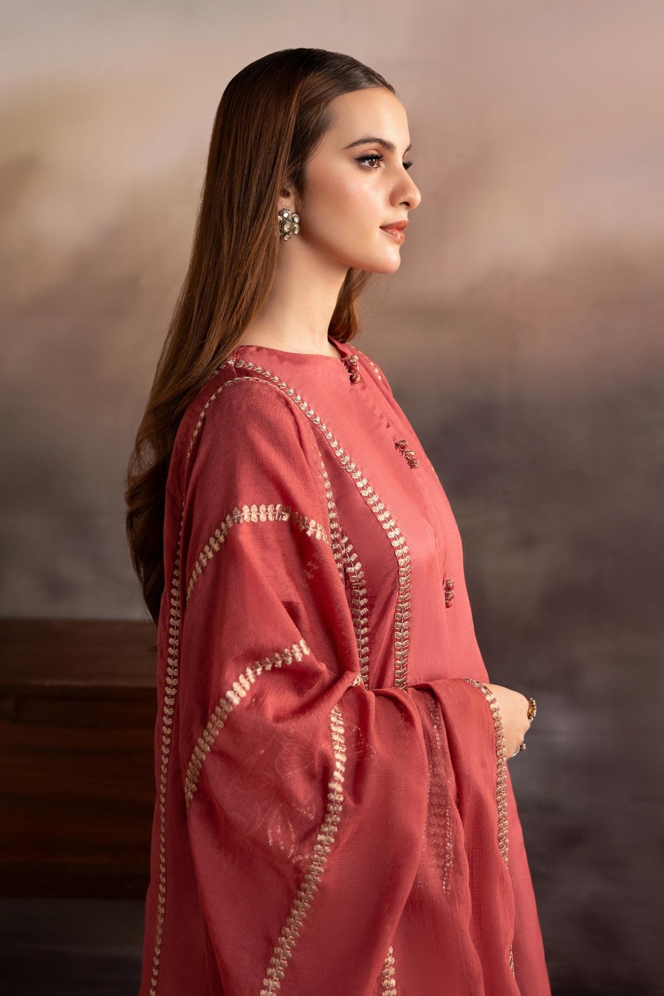 Maria B | Pre fall Dresses | MBS - W25 - 01 A - is Pink dress from Maria B - Ladies Clothes - Maria Faisal