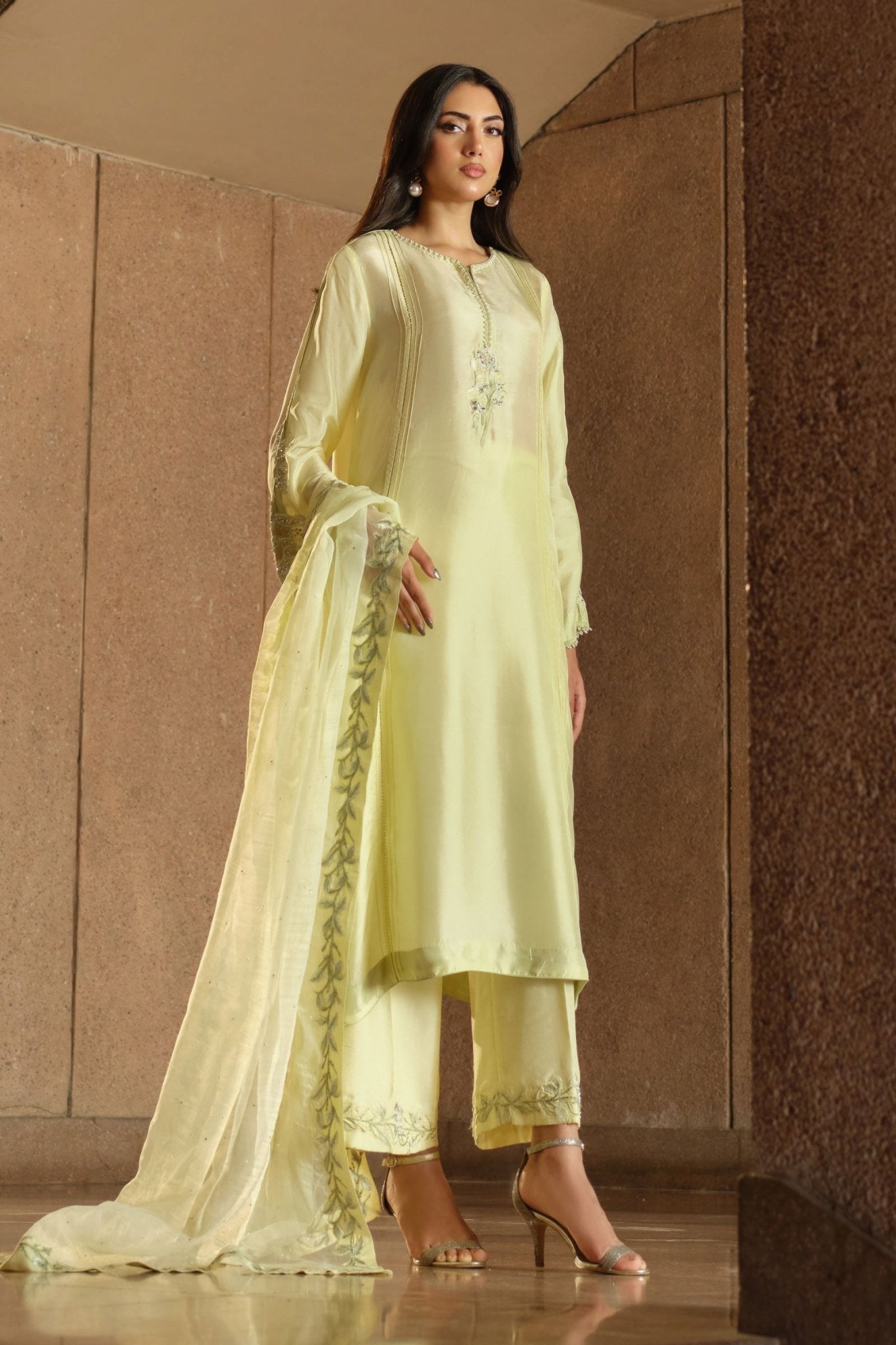 Maria B | Pre fall Dresses | MBS - W25 - 09 Y - is Yellow dress from Maria B - Ladies Clothes - Maria Faisal