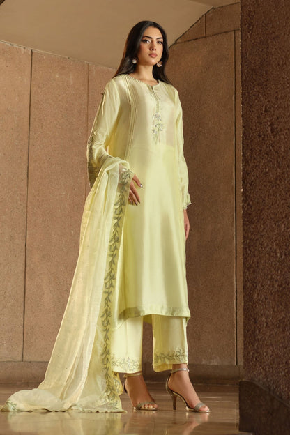 Maria B | Pre fall Dresses | MBS - W25 - 09 Y - is Yellow dress from Maria B - Ladies Clothes - Maria Faisal