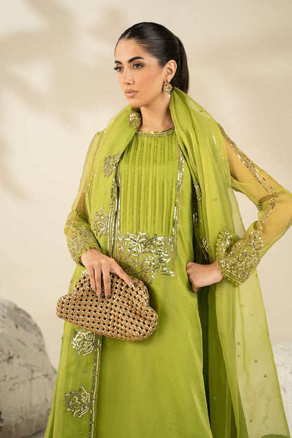 Maria B | Pre fall Dresses | MBS - W25 - 10 G - is Green dress from Maria B - Ladies Clothes - Maria Faisal