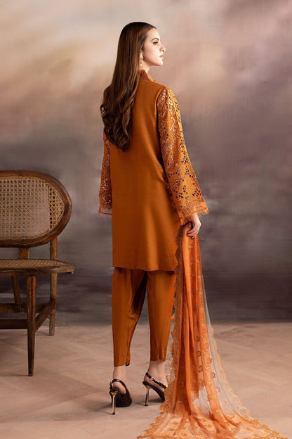 Maria B | Pre fall Dresses | MBS - W25 - 17 RU - is Rust dress from Maria B - Ladies Clothes - Maria Faisal