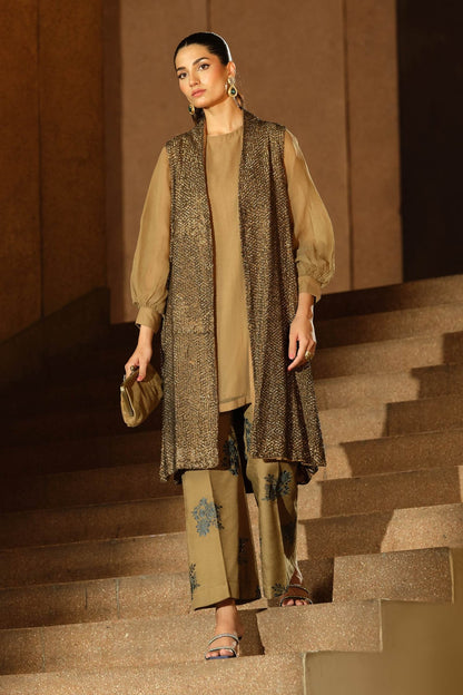 Maria B | Pre fall Dresses | MBS - W25 - 21 C - is Coffee dress from Maria B - Ladies Clothes - Maria Faisal