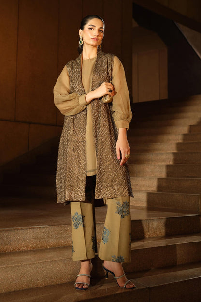 Maria B | Pre fall Dresses | MBS - W25 - 21 C - is Coffee dress from Maria B - Ladies Clothes - Maria Faisal