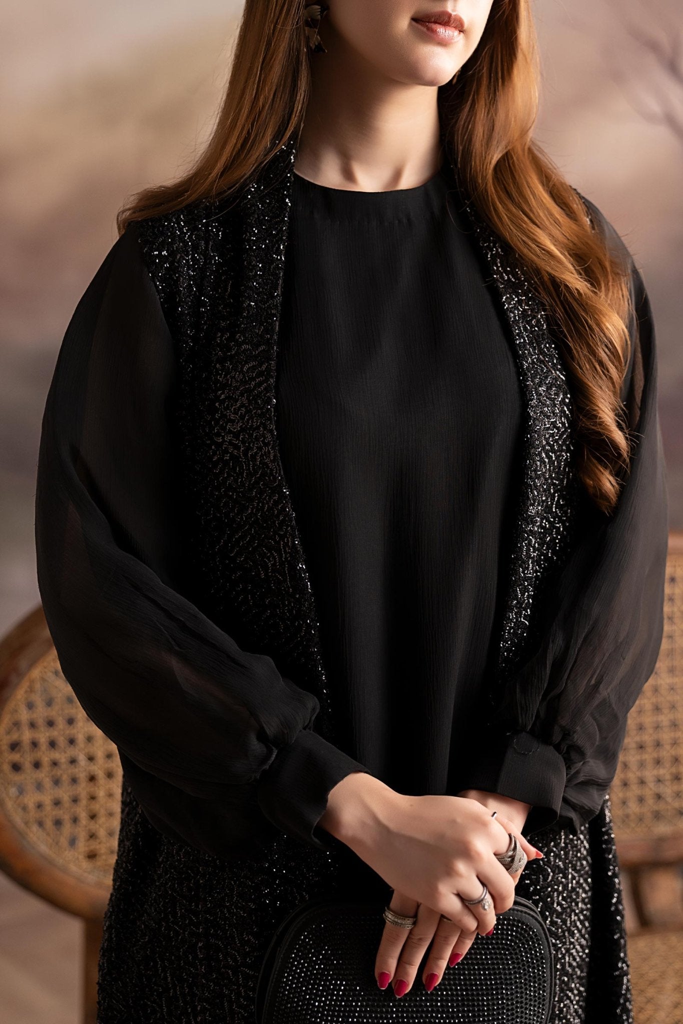 Maria B | Pre fall Dresses | MBS - W25 - 21 K - is Black dress from Maria B - Ladies Clothes - Maria Faisal