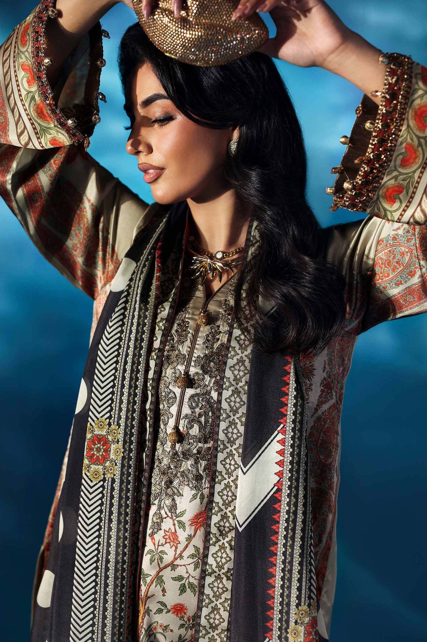 Maria B | Pre fall Dresses | MPS - W25 - 05 S - is Skin dress from Maria B - Ladies Clothes - Maria Faisal