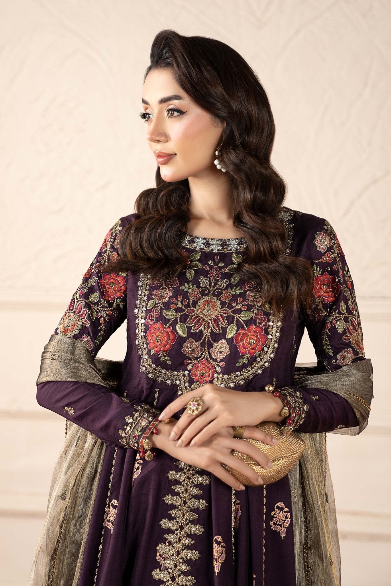 Maria B | Pre fall Dresses | SF - W25 - 94 P - is Purple dress from Maria B - Ladies Clothes - Maria Faisal
