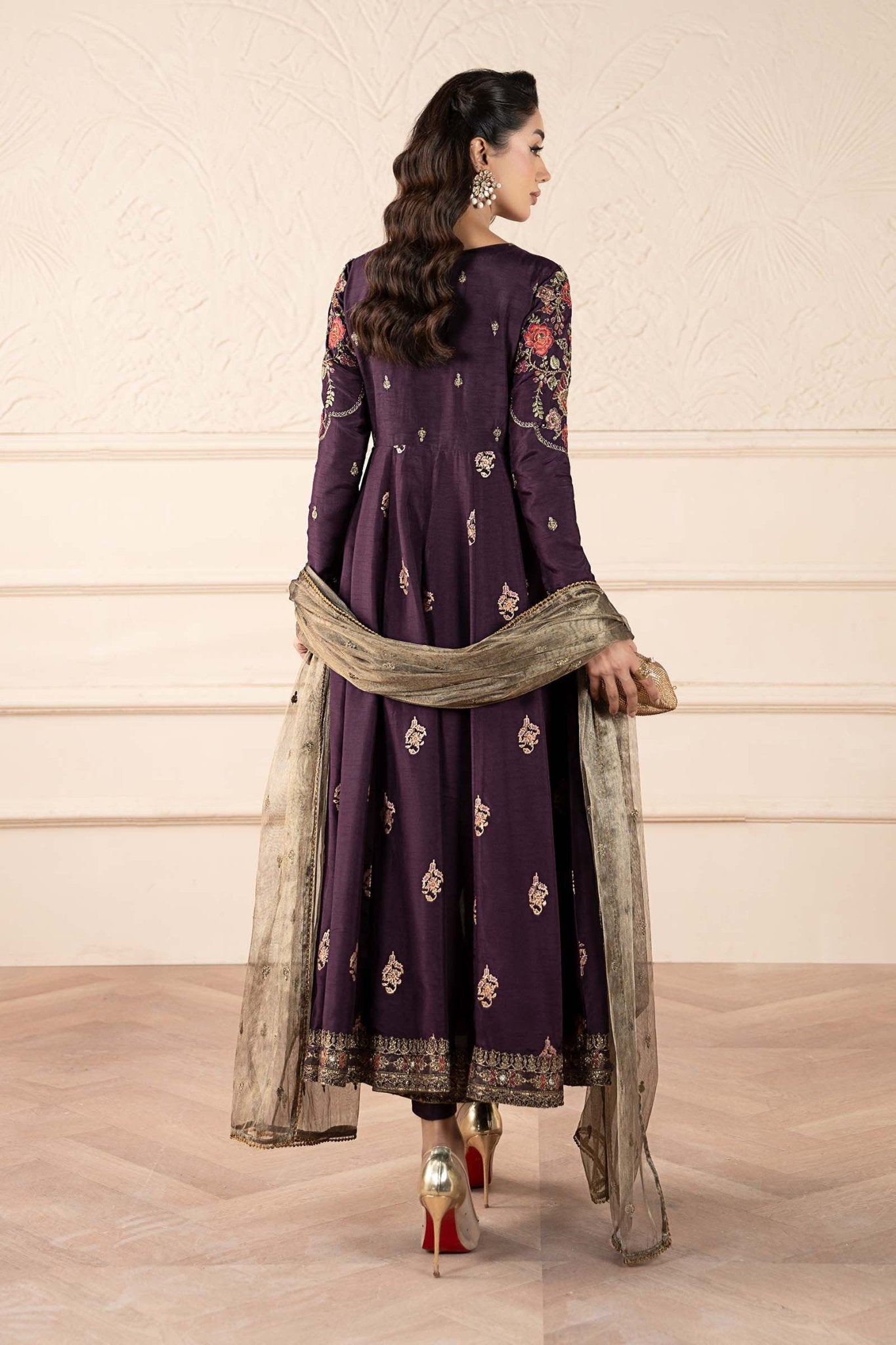 Maria B | Pre fall Dresses | SF - W25 - 94 P - is Purple dress from Maria B - Ladies Clothes - Maria Faisal