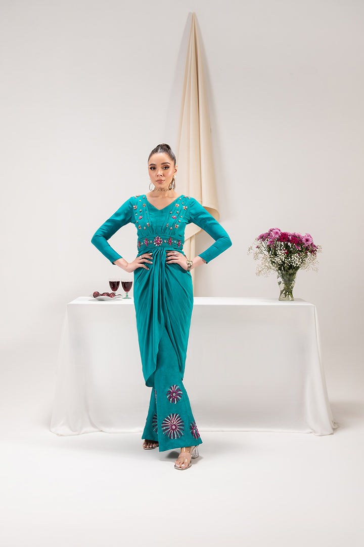 Maria Osama Khan | Tiffany Formals | Aquamarine - Ladies Clothes - Maria Faisal