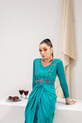 Maria Osama Khan | Tiffany Formals | Aquamarine - Ladies Clothes - Maria Faisal