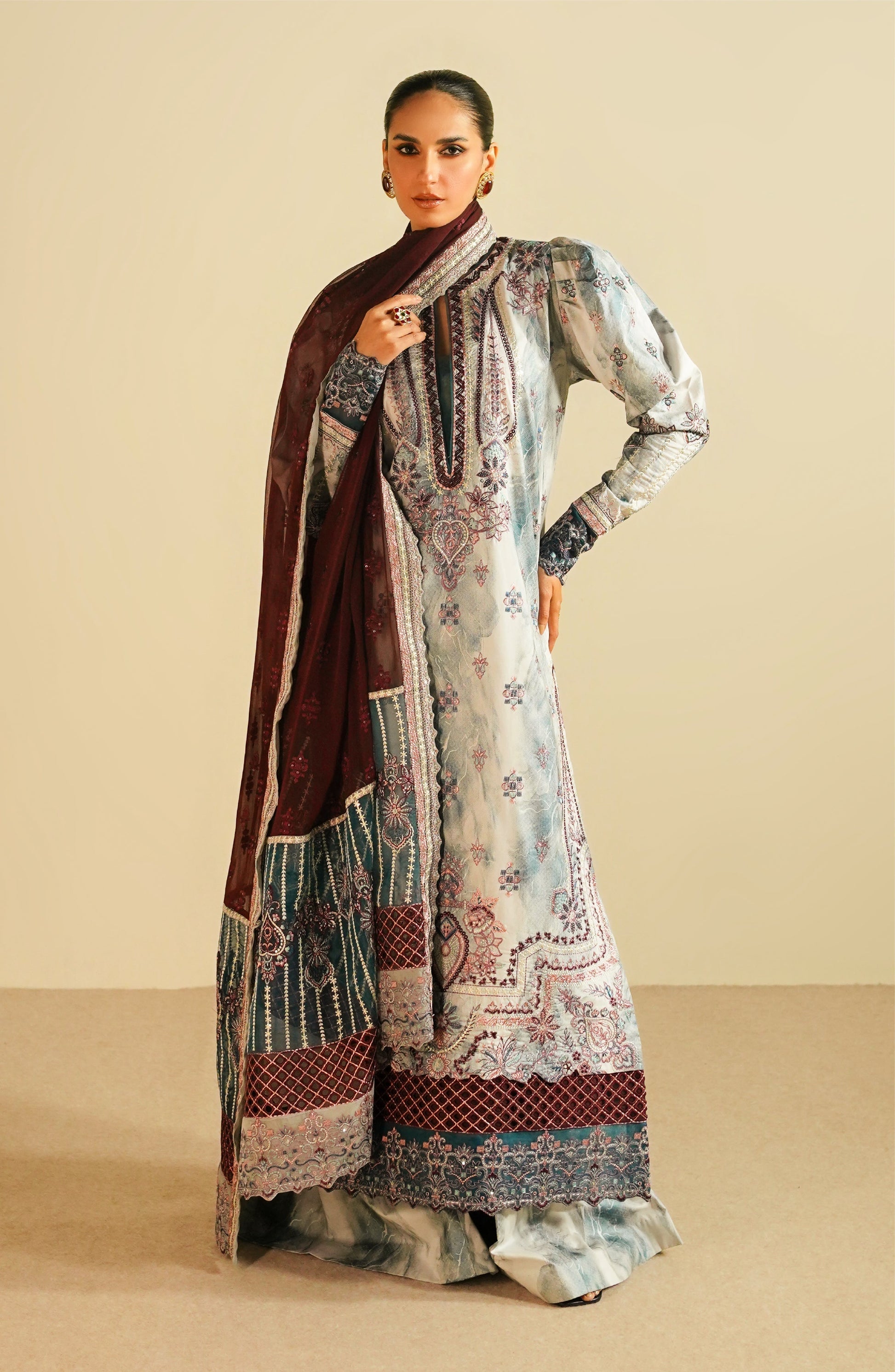 Maryum N Maria | Eid Luxury Lawn 24 | Jahanara - Waniyas