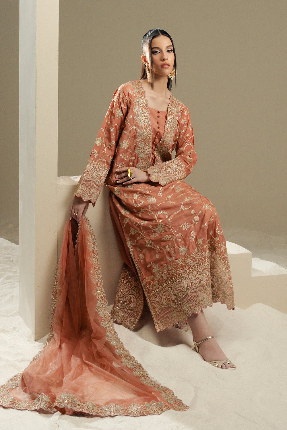 Maryum N Maria | Lyla Pret | SOLEIL - MS50382 - Formal Dress - available at Maria Faisal in UK and USA.