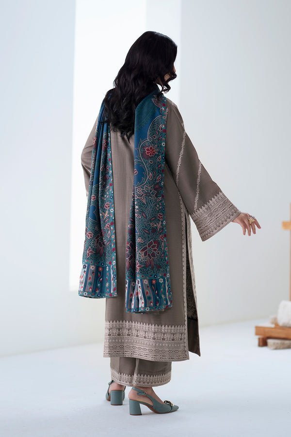 Maryum N Maria | Noore Winters 25 | 3 Piece Embroidered Khaddar ANGEZA - FSU5679 - Casual Dress - available at Maria Faisal in UK and USA.