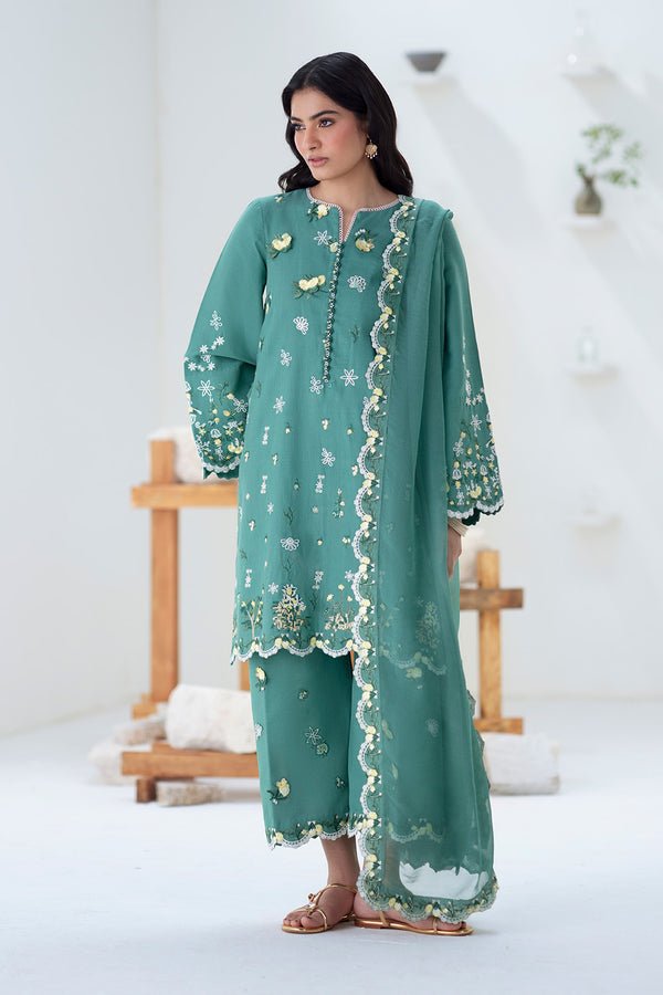 Maryum N Maria | Noore Winters 25 | 3 Piece Embroidered Khaddar TABANA - FSU5676 - Casual Dress - available at Maria Faisal in UK and USA.