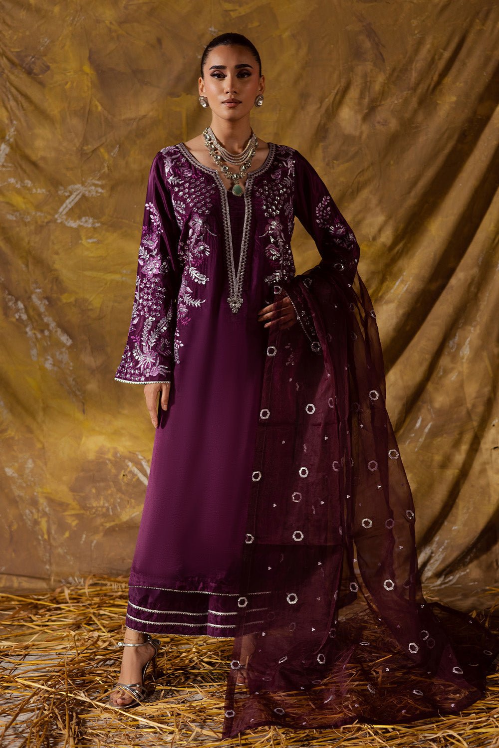 Maryum N Maria | Zarq Festive | ELAAN - MSS5839 - Casual Dress - available at Maria Faisal in UK and USA.
