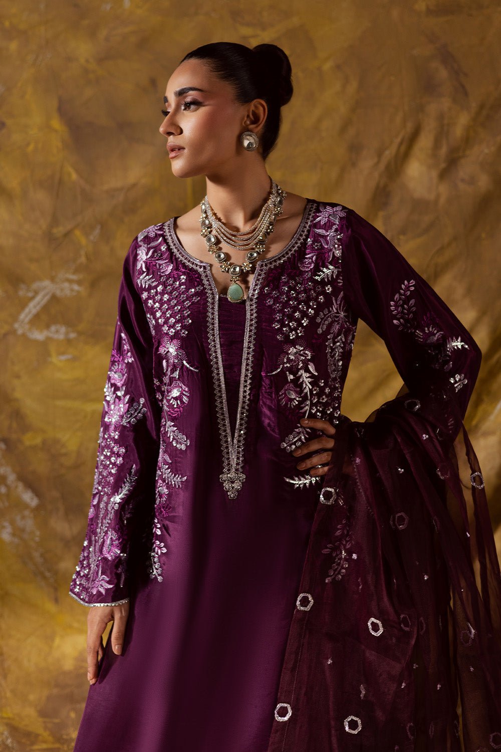 Maryum N Maria | Zarq Festive | ELAAN - MSS5839 - Casual Dress - available at Maria Faisal in UK and USA.