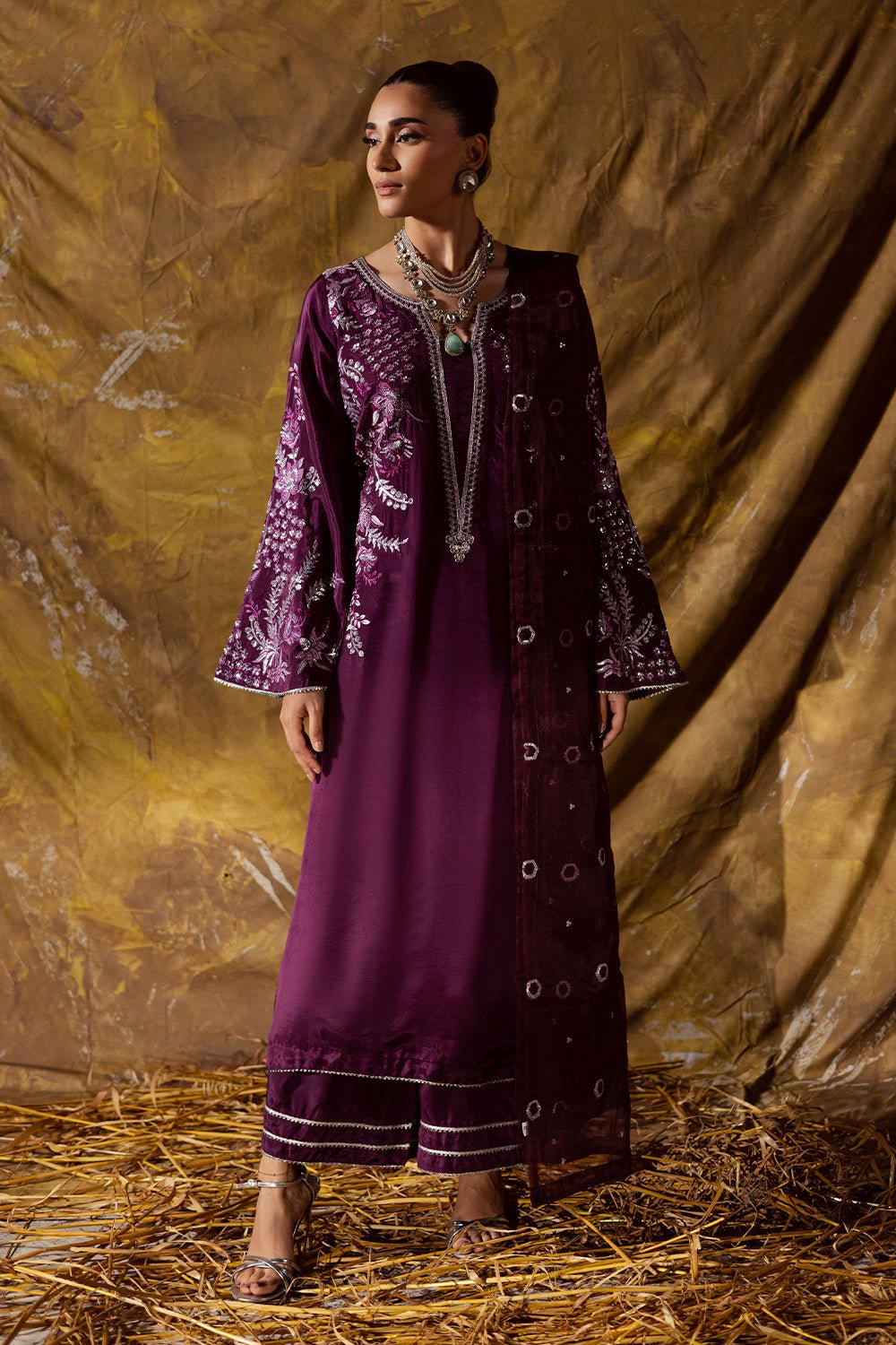 Maryum N Maria | Zarq Festive | ELAAN - MSS5839 - Casual Dress - available at Maria Faisal in UK and USA.
