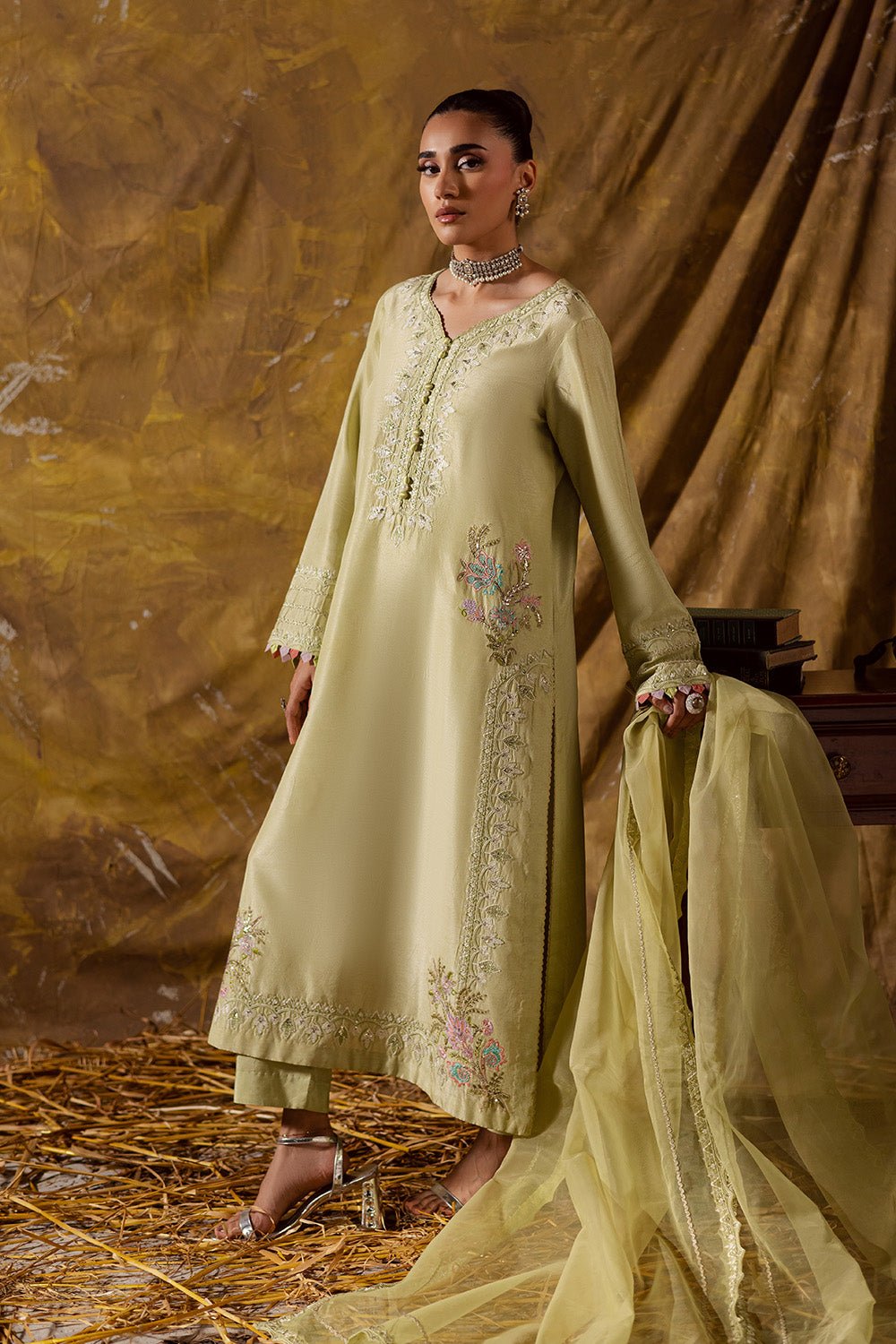 Maryum N Maria | Zarq Festive | FARES - MSS5830 - Casual Dress - available at Maria Faisal in UK and USA.