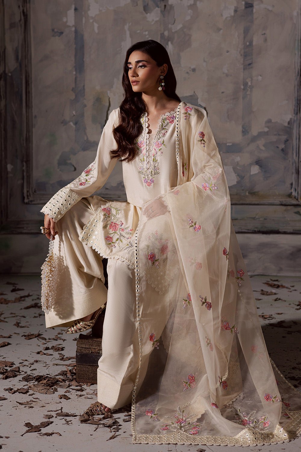 Maryum N Maria | Zarq Festive | ZEEVA - MSS5831 - Casual Dress - available at Maria Faisal in UK and USA.