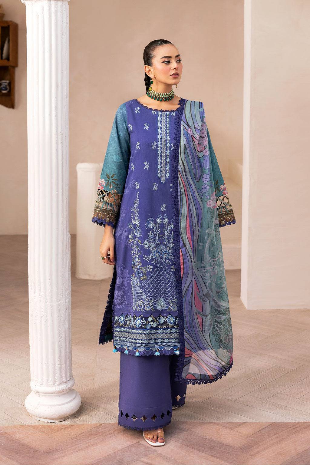 Ramsha | Mashaal Luxury Lawn | L-1412 by Maria Faisal - Registered Vendor of : Ramsha - type : Ladies Clothes - 100% original wedding dresses