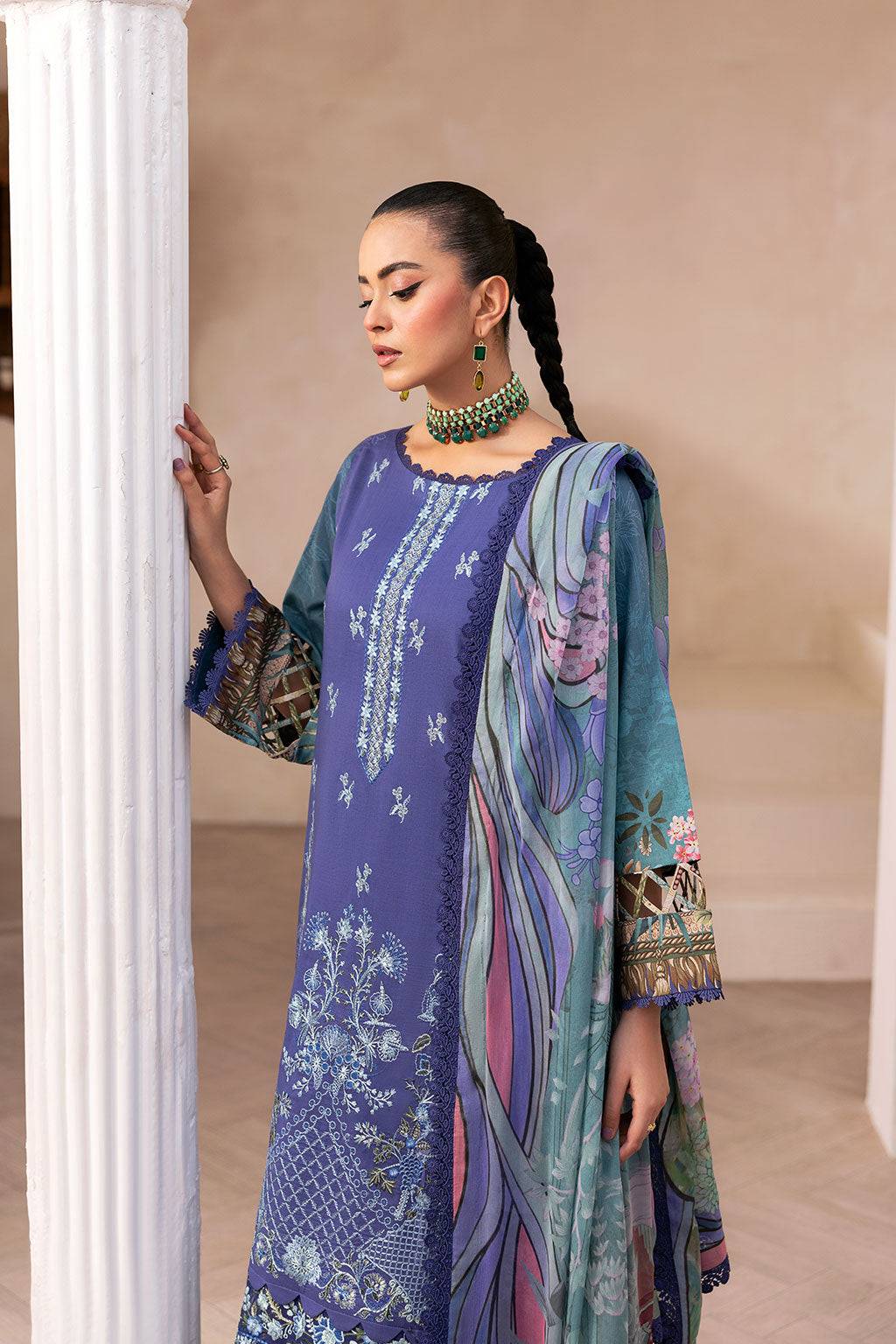Ramsha | Mashaal Luxury Lawn | L-1412 by Maria Faisal - Registered Vendor of : Ramsha - type : Ladies Clothes - 100% original wedding dresses