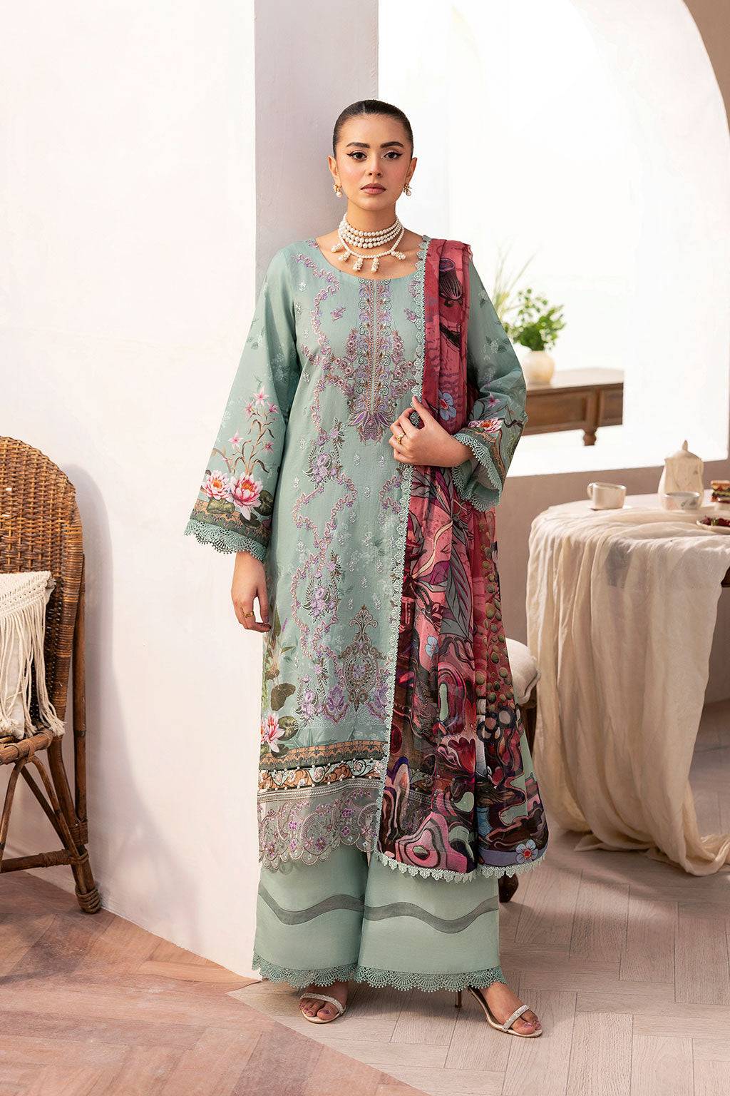 Ramsha | Mashaal Luxury Lawn | L-1410 by Maria Faisal - Registered Vendor of : Ramsha - type : Ladies Clothes - 100% original wedding dresses