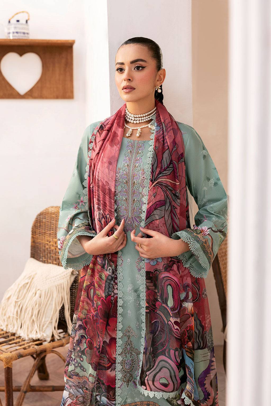 Ramsha | Mashaal Luxury Lawn | L-1410 by Maria Faisal - Registered Vendor of : Ramsha - type : Ladies Clothes - 100% original wedding dresses