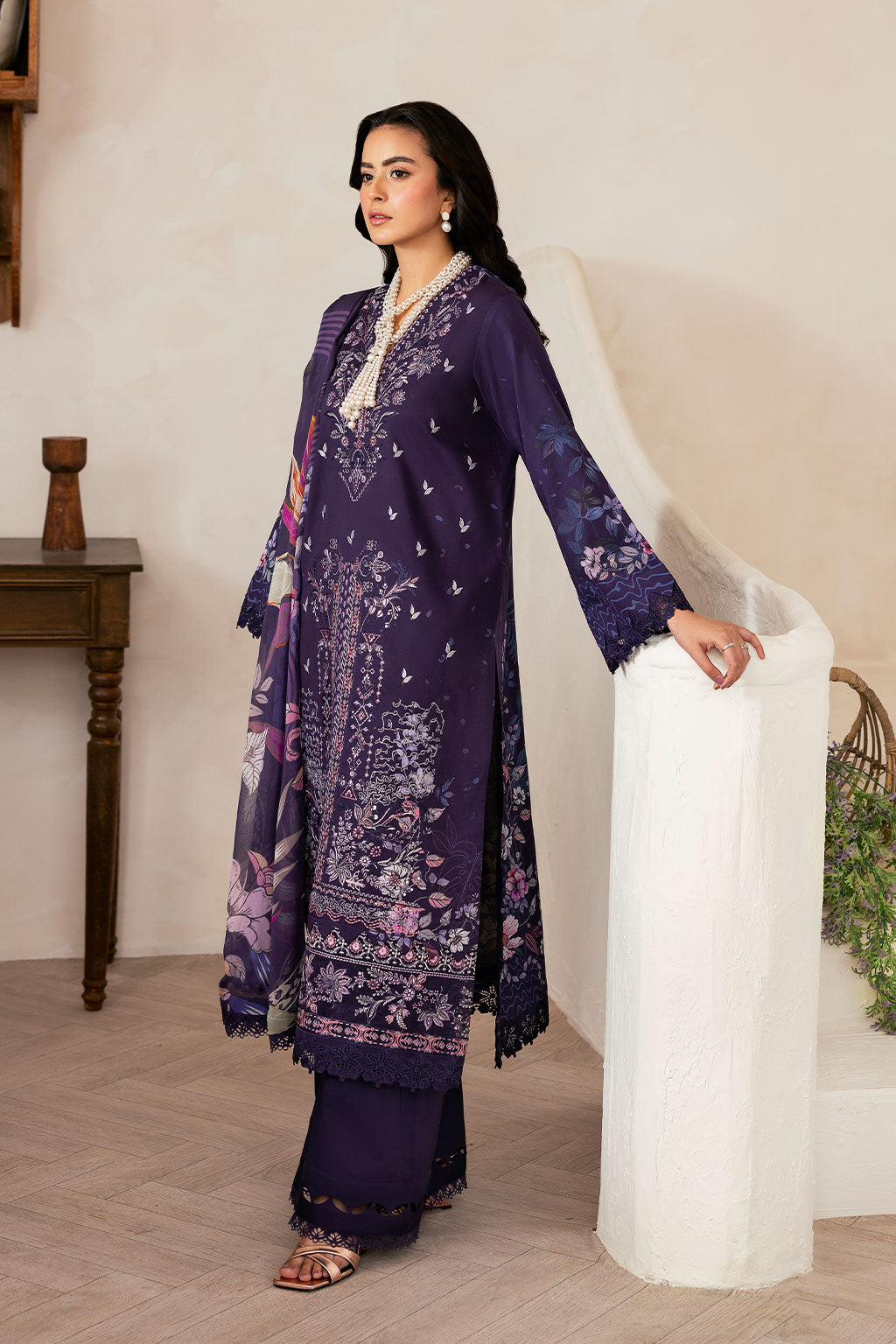 Ramsha | Mashaal Luxury Lawn | L-1401 - Ladies Clothes - Maria Faisal