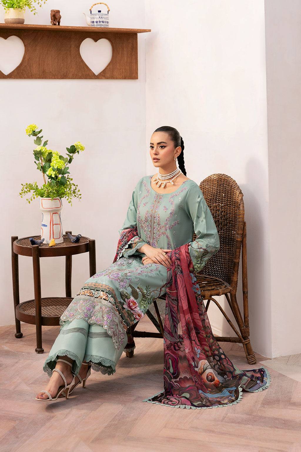 Ramsha | Mashaal Luxury Lawn | L-1410 by Maria Faisal - Registered Vendor of : Ramsha - type : Ladies Clothes - 100% original wedding dresses