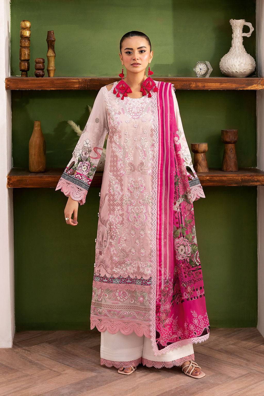 Ramsha | Mashaal Luxury Lawn | L-1407 by Maria Faisal - Registered Vendor of : Ramsha - type : Ladies Clothes - 100% original wedding dresses