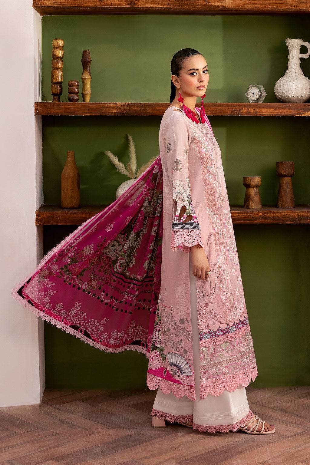 Ramsha | Mashaal Luxury Lawn | L-1407 by Maria Faisal - Registered Vendor of : Ramsha - type : Ladies Clothes - 100% original wedding dresses
